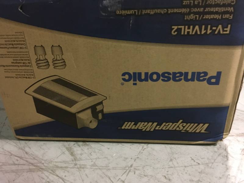 lot 70 image: Panasonic WhisperWarm 110 CFM Ceiling Exhaust Bath Fan with Light and Heater not used