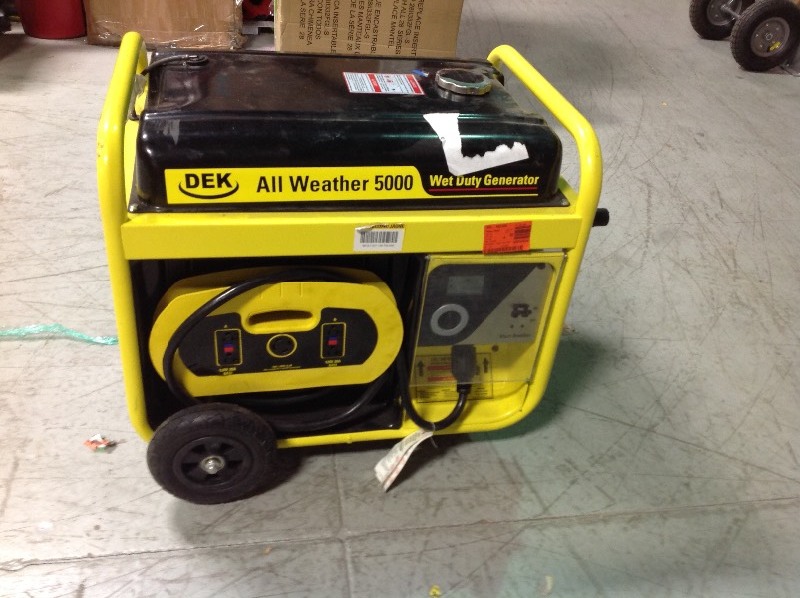 lot 102 image: Beast 5000-Watt, 6600 Surge Watt All-Weather Gas Powered Portable Generator, Removable Control Panel and 15ft. Heavy Duty Cord in good conditions