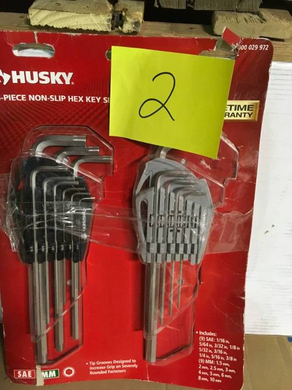 Husky SAE  Metric Non-Slip Hex Key Set (18-Piece) in good condition