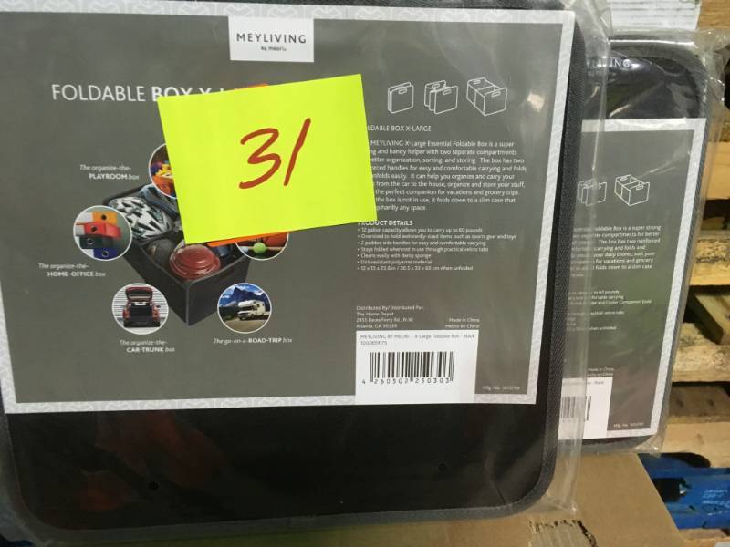 13 in. L x 23.6 in. W x 12 in. D X-Large Foldable Box-Black LOT OF TWO 1013799 in good condition