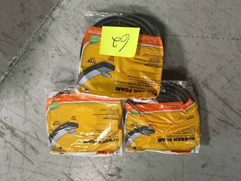 Frost King EO 1-14 in. x 716 in. x 10 ft. Black High-Density Rubber Foam Weatherstrip Tape not used