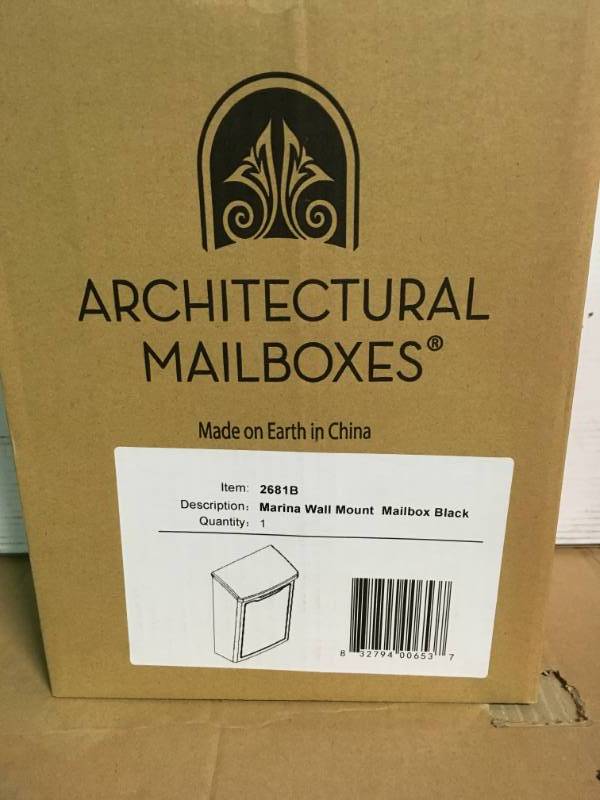 Architectural Mailboxes Marina Black Wall Mount Mailbox in good condition