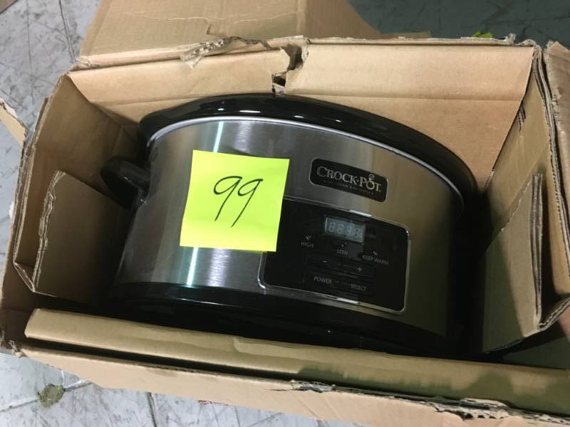 Crock-Pot 6-Quart Countdown Programmable Oval Slow Cooker with Dipper, Stainless Steel, SCCPVC605-S in good condition
