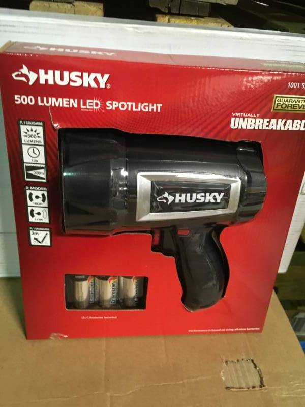 Husky 500 Lumen LED Compact Unbreakable Spotlight not used