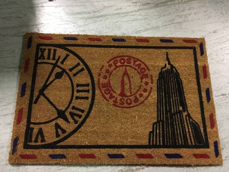 WELCOME POSTAL CARD DOOR MAT not used