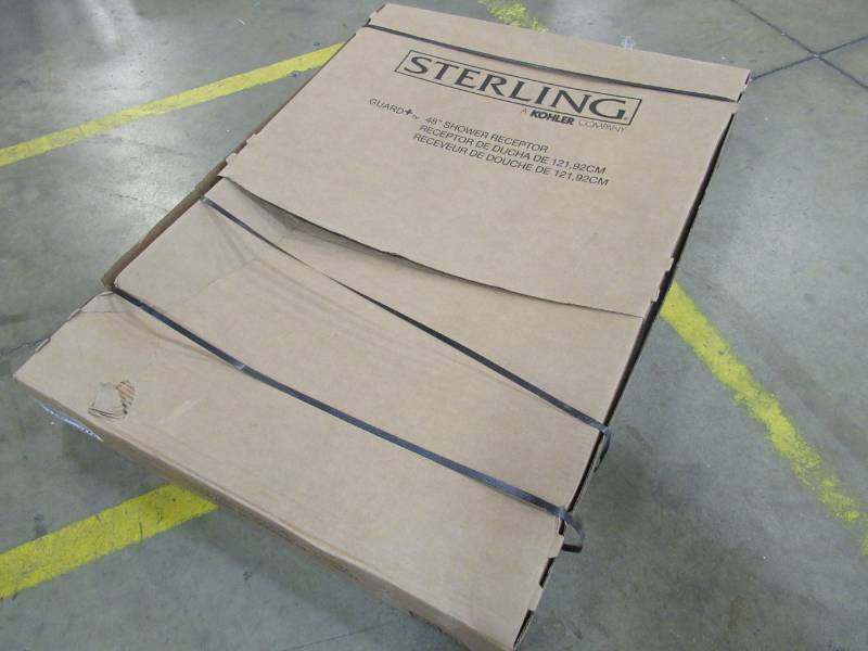 lot 85 image: Sterling Guard Plus White Vikrell Shower Base 34-in W x 48-in L with Center Drain 72321800-0