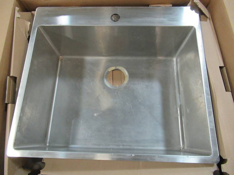 lot 86 image: Franke Fast-In 25.5-in x 22.5-in Stainless Steel Single-Basin Drop-in or Undermount 1-Hole CommercialResidential Kitchen Sink HFS2522-1