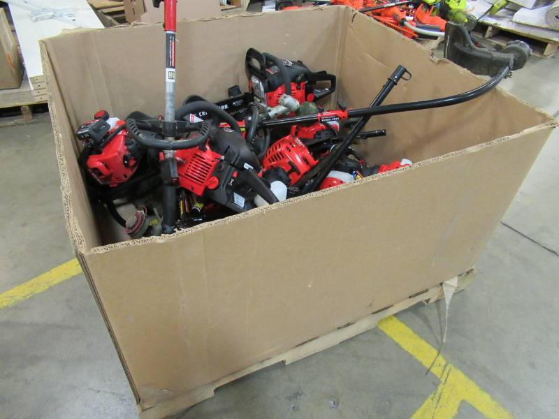 lot 16 image: WHOLESALE MIXED PALLET OF RETURNS - GAS POWERED TRIMMERS AND CHAINSAWS