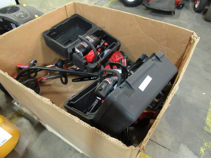 lot 97 image: WHOLESALE MIXED PALLET OF RETURNS - GAS POWERED TRIMMERS AND CHAINSAWS