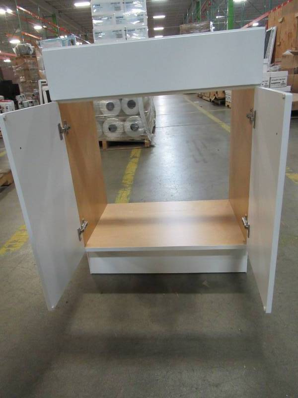 lot 110 image: Glacier Bay 2 Door Vanity in White, NE2416P2-F, Measures 24 X 16 X 32 Tall