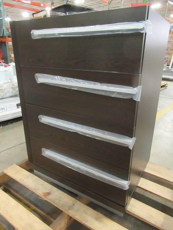 lot 111 image: Virtu USA Bailey 4-Drawer Vanity in Wenge JS-50524-WG, Measures approximately 24 X 18 X 32 12 Tall
