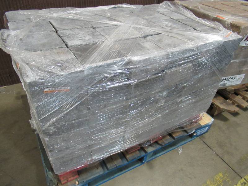 lot 216 image: Pavestone RumbleStone Square 7 in. x 7 in. x 1.75 in. Greystone Concrete Paver (288 Pcs.  98 Sq. ft.  Pallet) Approximately 2000 Lbs Pallet Weight.