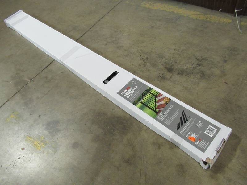 lot 180 image: Fiberon ( 6-ft x 3-ft) Black Aluminum Deck Railing Kit AL STR PK 72X36 BL - New in Box.
