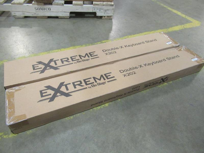 lot 95 image: 2 Extreme by On stage Adjustable Double X Keyboard Stands x202 - New in Box