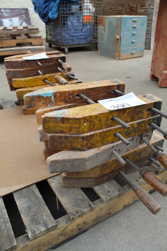 lot 390 image: Lot of (6) Industrial Wood Clamps