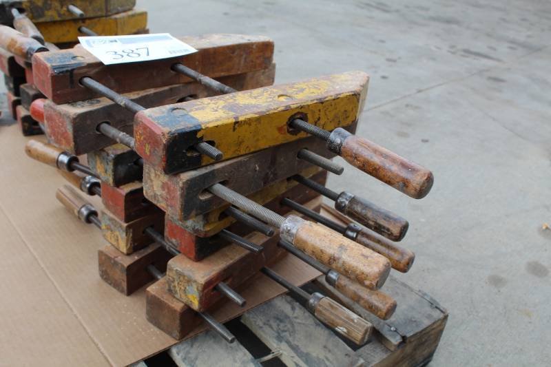 lot 387 image: Lot of (6) Industrial Wood Clamps