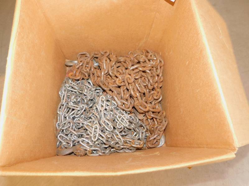 lot 16 image: Box of Variety Sizes and Lengths of  Chains