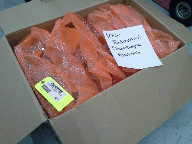 Lot of (105) Traditional Champagne Glasses