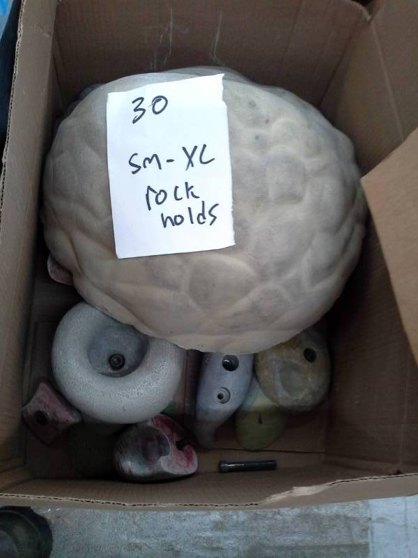 Lot of (30) Small-Extra Large Rock Climbing Holds