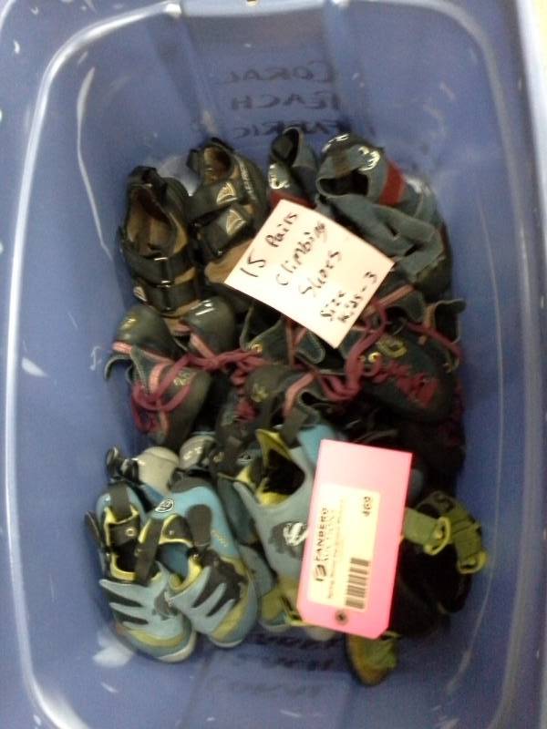 Lot of (15) Pairs of Rock Climbing Shoes