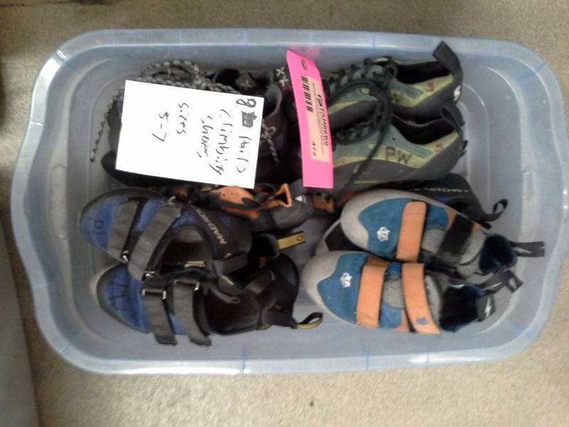 Lot of (8) Pairs of Rock Climbing Shoes