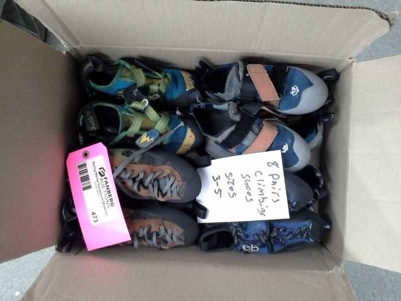 Lot of (8) Pairs of Rock Climbing Shoes