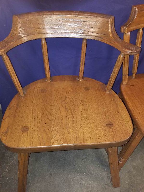 lot 38 image: Solid Oak Chairs