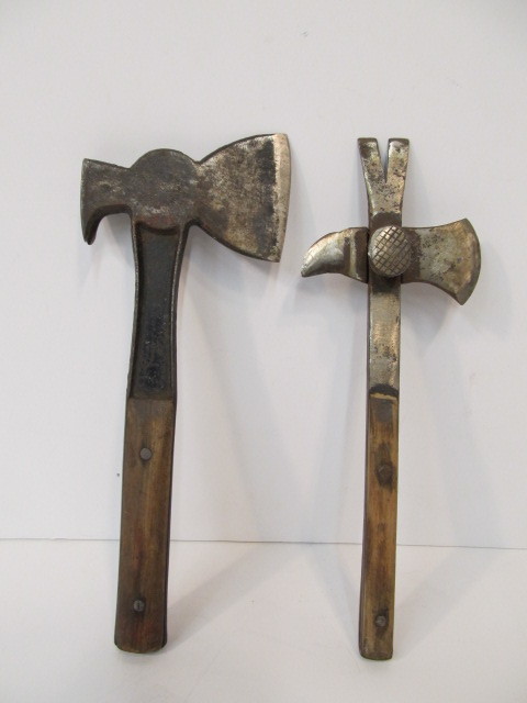 lot 24 image: 2 Old Vintage Combination Hatchet Tools