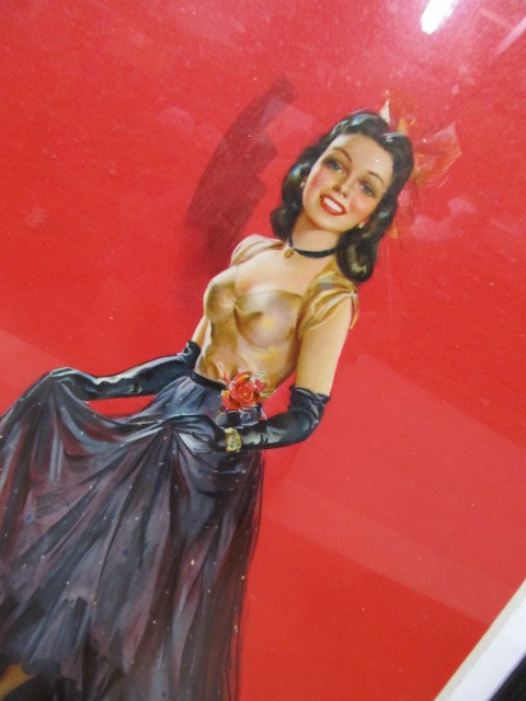 lot 50 image: Original Vintage 1940s Framed JULES ERBIT Pinup Print