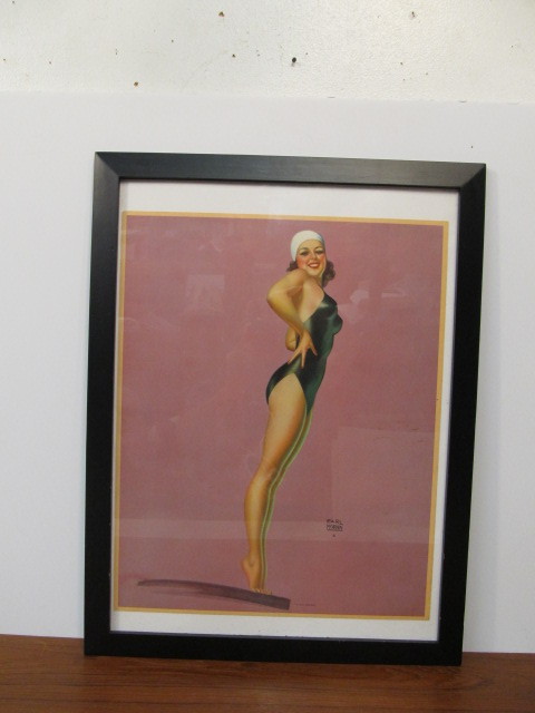 lot 51 image: Original Vintage 1940s Framed EARL MORAN Pinup Print