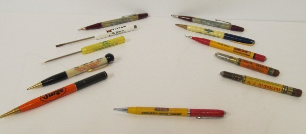 lot 64 image: Nice Lot of Vintage TRACTOR Advertising Pens Pencils etc