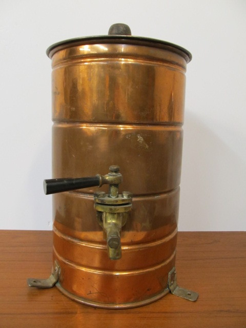 lot 70 image: Antique Copper & Brass Coffee Dispenser