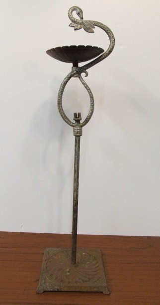 lot 72 image: Old Vintage VERONA Iron Smoking Stand wSerpent Finial