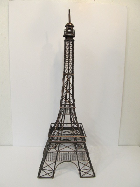 lot 76 image: LARGE Copper EIFFEL TOWER Wire Sculpture