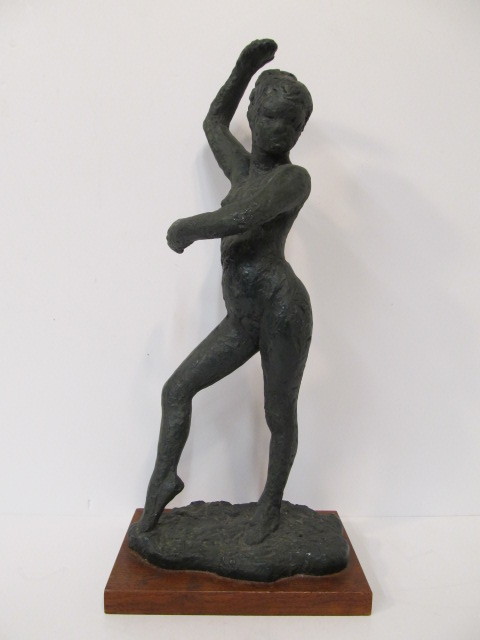 lot 77 image: Signed Vintage Figural Dancer Sculpture - Edgar Degas Spanish Dancer