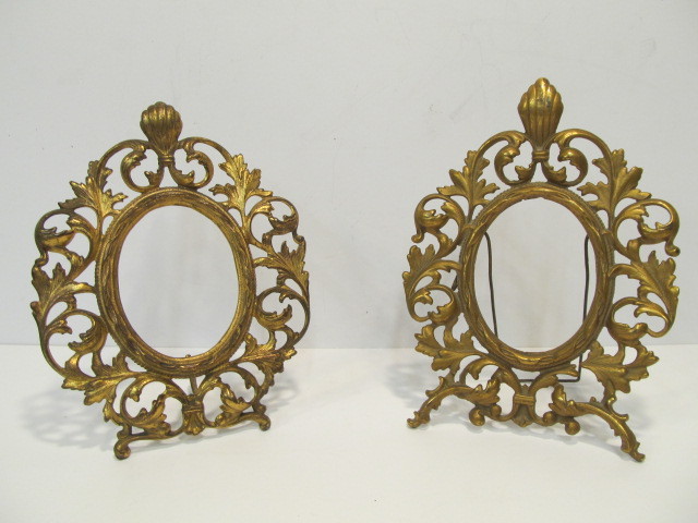lot 84 image: Ornate Antique Gilt Metal Picture Frames