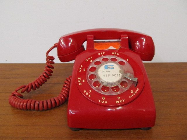 lot 97 image: Vintage RED Rotary Dial Telephone