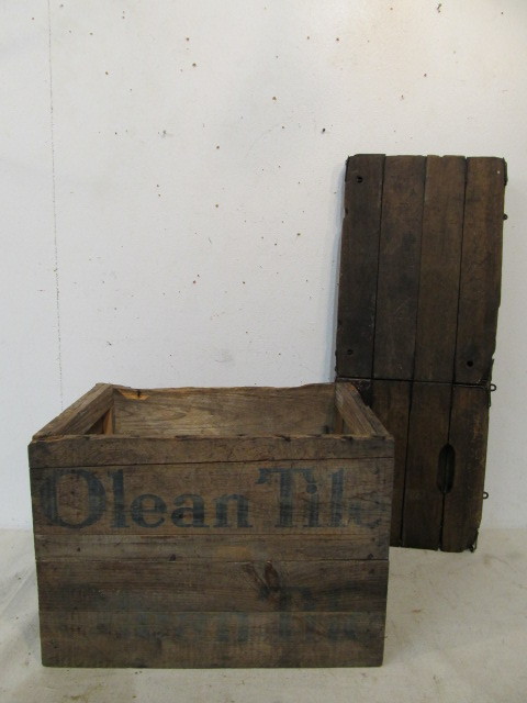 lot 169 image: 2 Antique Primitive Wooden Crates