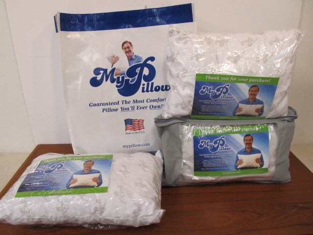 lot 172 image: 3 BRAND NEW Travel Size MyPillows 