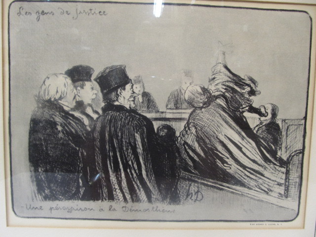 lot 282 image: French Justice Court Les Gens de Justice Print Sidney Z. Lucas
