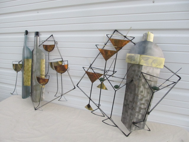 lot 119 image: 2 Large Signed C. JERE Metal Bar Wall Hangings