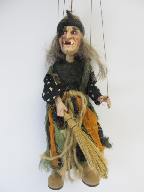 lot 125 image: Vintage Signed Witch Marionette From Prague