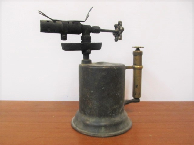 lot 182 image: Antique Blowtorch wBrass Handle