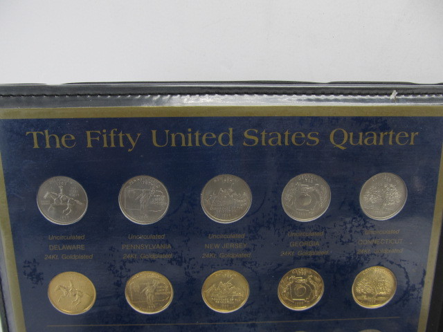 lot 272 image: Complete Collection of 24K Gold Plated US State Quarters #1