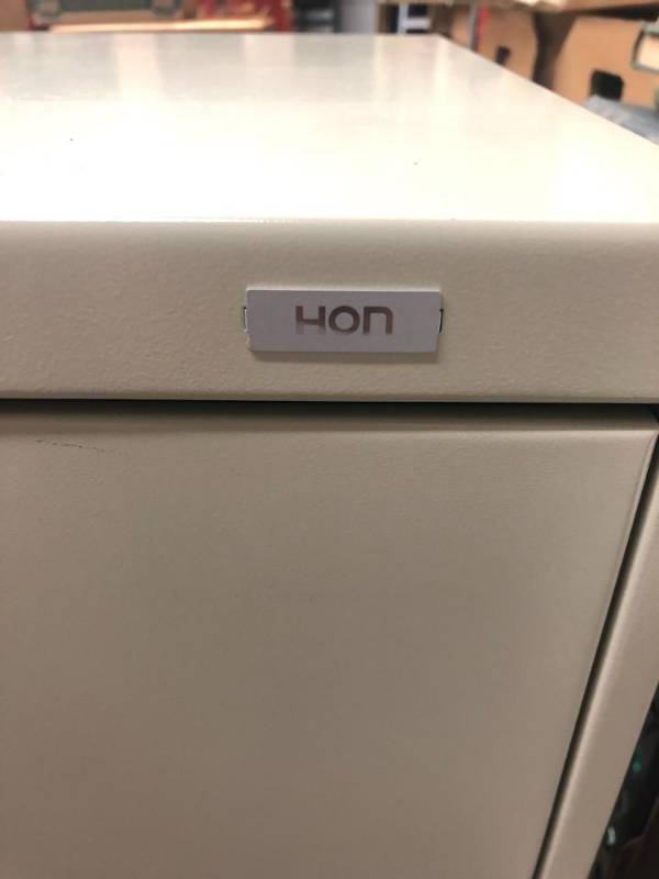 lot 315 image: Like-New Commercial HON Model 8584 4-Drawer Metal File Cabinet