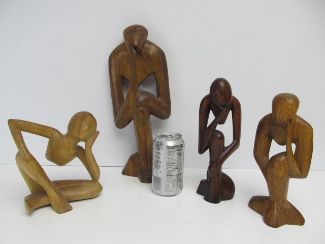 lot 342 image: Vintage Carved Wooden Figures