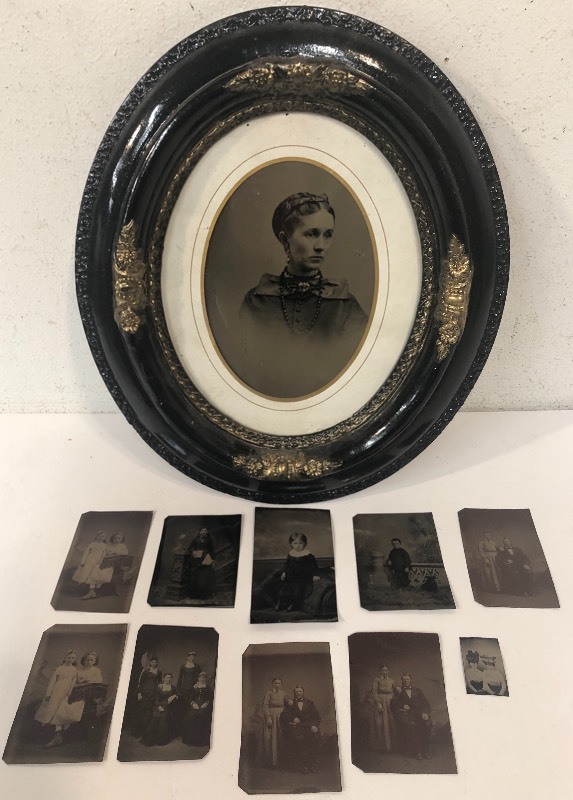 lot 21 image: Group of Antique Tintype Photos
