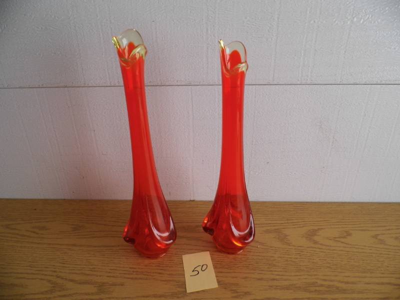Lot of 2 Art Glass Vases
