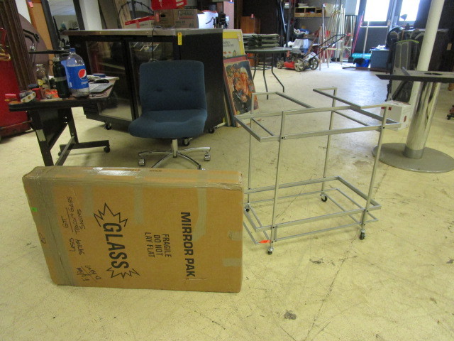 lot 408 image: TEA CART WITH GLASS SHELVES