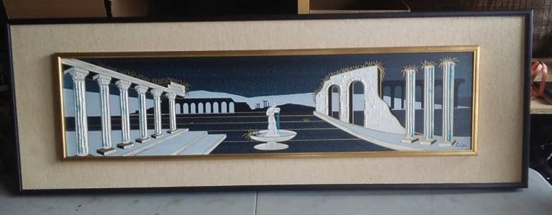lot 1 image: Vintage Sofa Print By Keiko 61x21